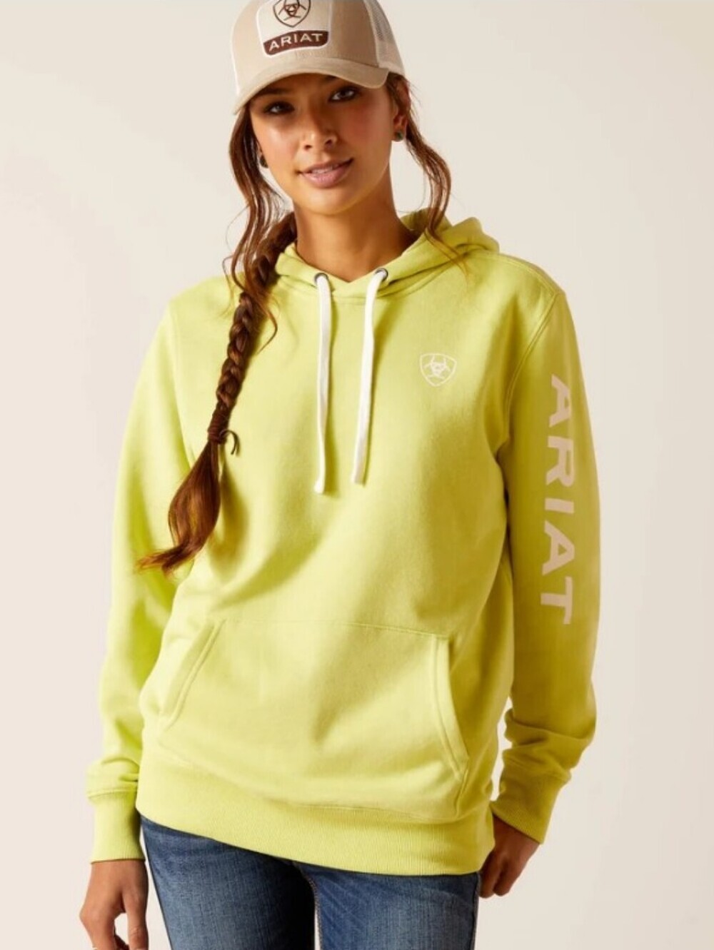 NWT Ariat Women's Graphic Logo Sweatshirt Hoodie Celery Green Size 1X